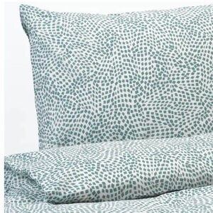 IKEA Tradkrassula Full/Queen Duvet Cover & Pillowcases White/Blue